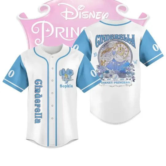 Discover Custom Cinde Baseball Jersey, Disney Princess Adult Baseball Jersey Shirt
