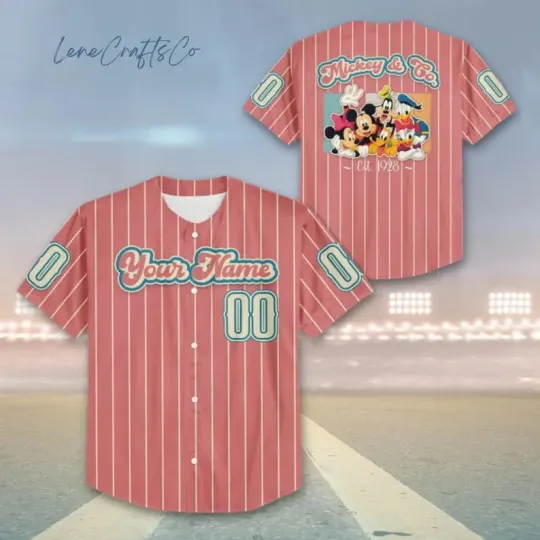 Discover Custom Mickey N Co Baseball Jersey, Disney Mickey Adult Baseball Jersey Shirt