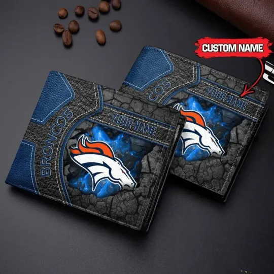 Denver Football Team Broncoss  Leather Wallet Gift For Him