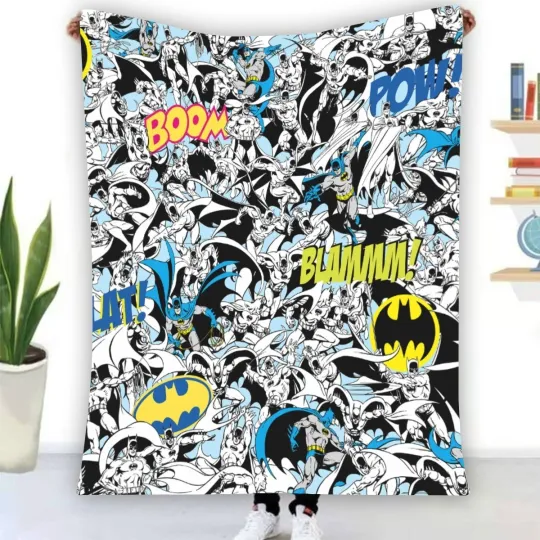Batman DC Comics Superhero Soft Warm Single-Side Printing Flannel Fleece Blanket