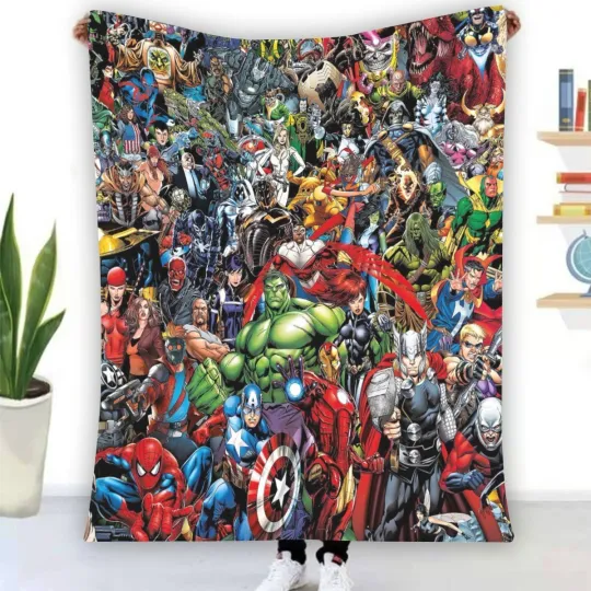 Discover Top! The Heroes Characters Soft Warm Single-Side Printing Flannel Fleece Blanket