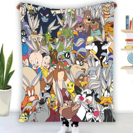 Discover Looney Tunes Bugs Bunny Soft Warm Single-Side Printing Flannel Fleece Blanket
