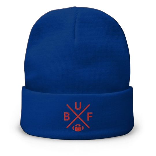 Discover Buffalo Football Retro BUF Cross Winter Beanie Cap Hat