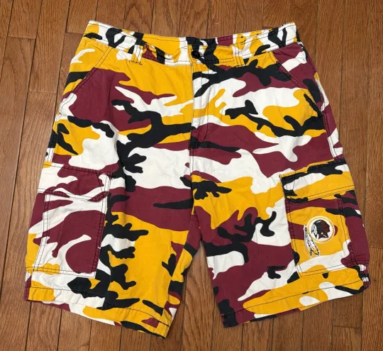 Discover Washington Redskin Vintage football Camo Cargo Shorts