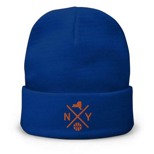 Discover New York Basketball Retro NY Cross Winter Beanie Cap Hat