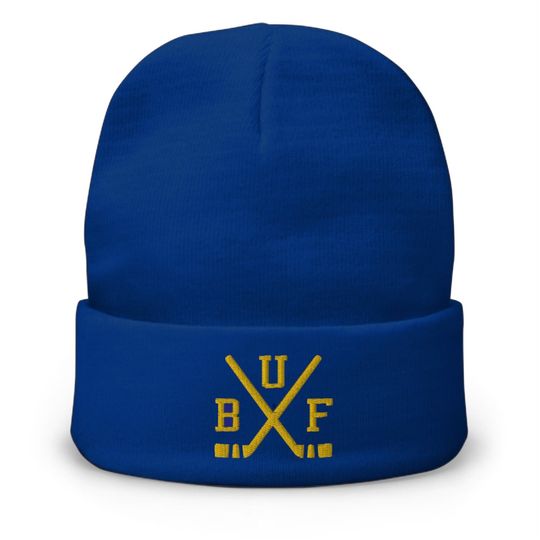 Discover Buffalo Hockey Sticks Retro BUF Winter Beanie Cap Hat