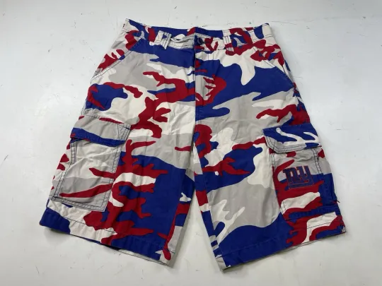Vintage Y2K New York Camo Cargo Shorts Football Team Apparel