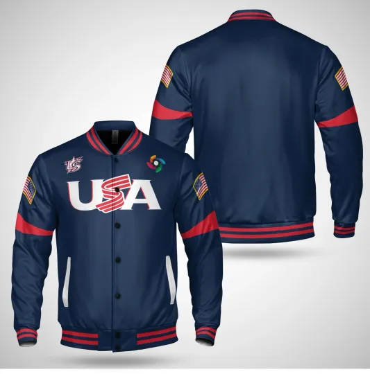 Discover USA Baseball 2026 World Baseball Classic Jacket Shirt - Full Size