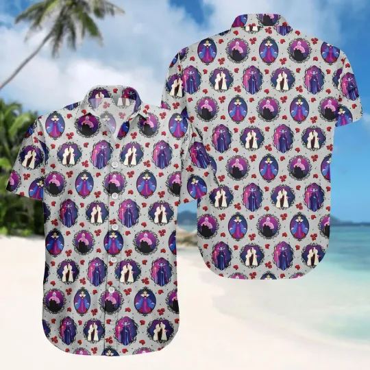 Evil Queen And Villains Hawaiian Button Down Shirt