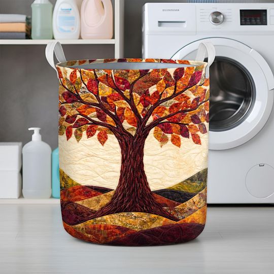 Sunflower Laundry Basket, Colorful Floral Fabric Storage Hamper, Farmhouse Sunflower Laundry Bin for Bathroom or Bedroom, Sunflower Lover