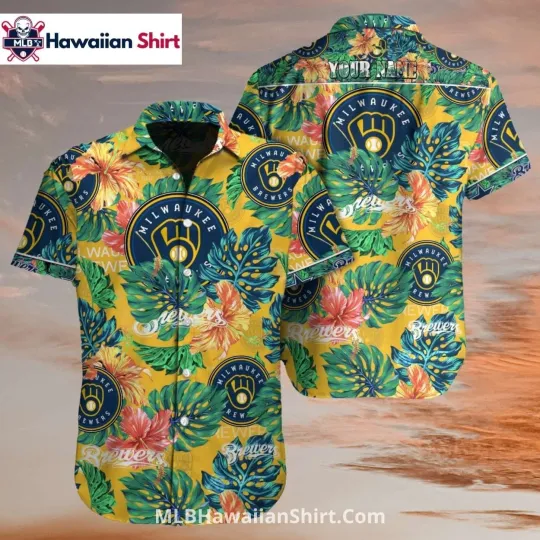 Discover Tropical Leaf Milwaukee Baseball Team Brewerss Aloha Shirt For Summer