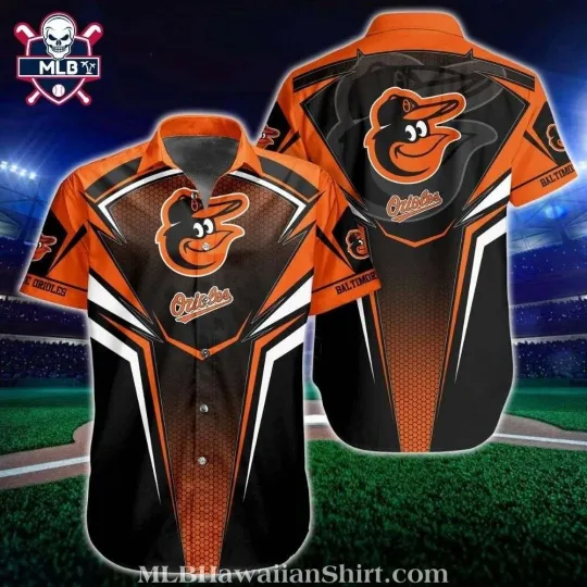 Discover Baltimore Baseball Team Orioless Striking Orange Panel Aloha Shirt
