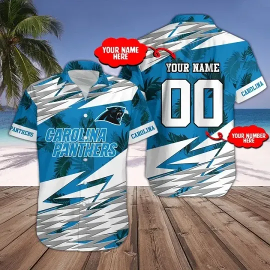 Discover Carolina Football Pantherss Team Hawaiian Shirt Button Down Unisex Adults S-5XL