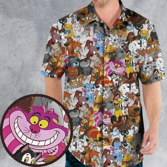 Discover Dog and Cat Collage Hawaiian Shirt, Unisex Adults, Full Size S-5XL