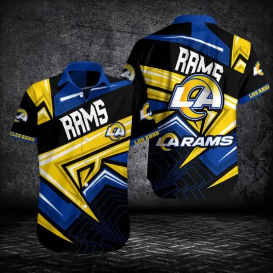 Discover Los Angeles Football Team LA Ramss Hawaiian Shirt Button Down