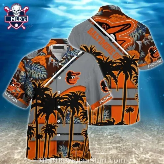 Discover Baltimore Baseball Team Orioless Sunset Palms Hawaiian Shirt
