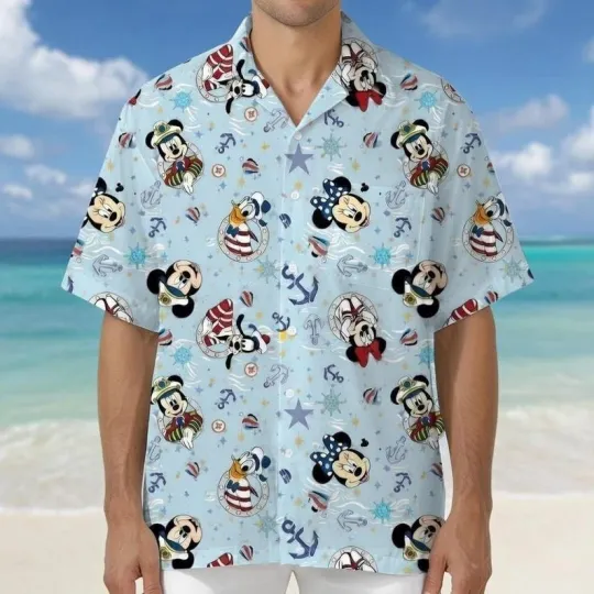 Discover Disney Mickey And Friends Cruise Hawaiian Shirt, Mickey Cruise Line Hawaii Shirt