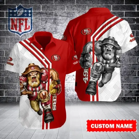 San Francisco Football Team SF 49erss Hawaiian Shirt Button Down