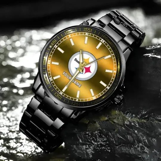 Discover Pittsburgh Football Team Steelerss Black Steel Watch