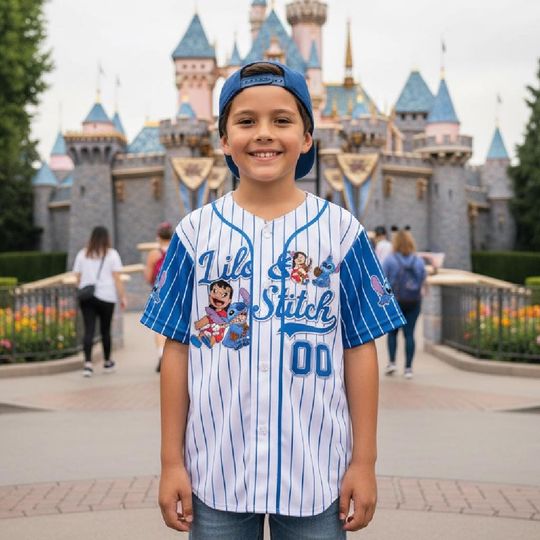 Discover Custom Name Cartoon Blue Monster Character Baseball Kid Adult Jersey