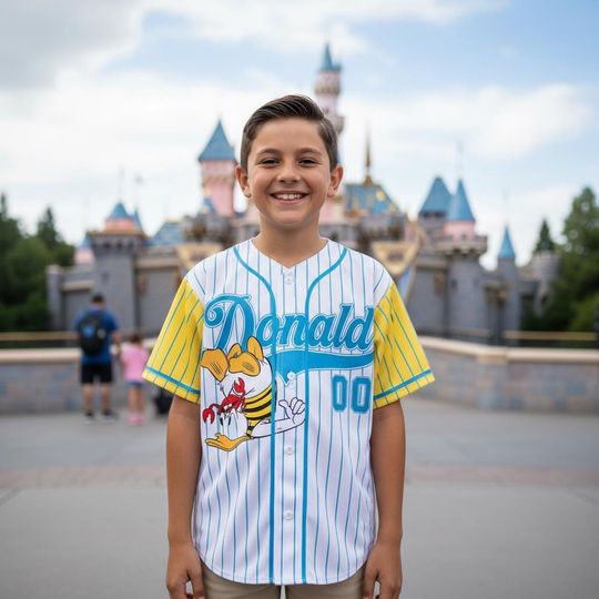 Discover Personalized Cartoon Duck Character Baseball Kid Adult Jersey, Summer Vibe