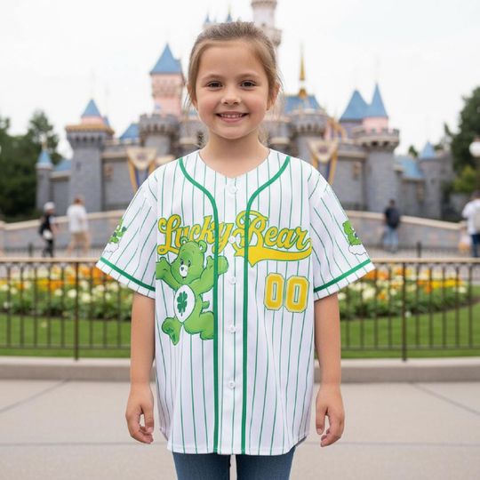 Discover Personalized Cartoon Lucky Bear Character Baseball Kid Adult Jersey, Pastrick Gift