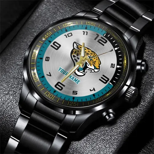 Discover Jacksonville Football Team Jaguarss Black Steel Watch