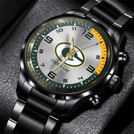 Discover Green Bay Football Team Packerss Black Steel Watch