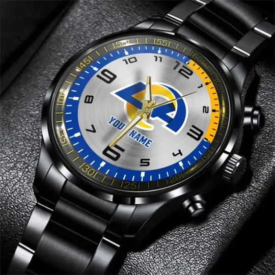 Discover Los Angeles Football Team LA Ramss Team Black Steel Watch