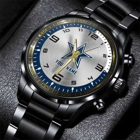Discover Dallas Football Cowboyss Team Black Steel Watch