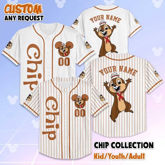 Discover Custom Chip Cruise Sailor Baseball Jersey, Disney Chip and Dale Jersey Shirt, Disneyland Baseball Team Outfit, Gift for Fans