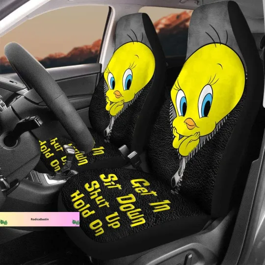 Tweety Bird Car Seat Covers, Cute Car Accessories, Tweety Seat Protector for Car