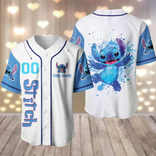Discover Personalized Stitch Jersey Shirt, Stitch Movie 2026 Adult Baseball Jersey