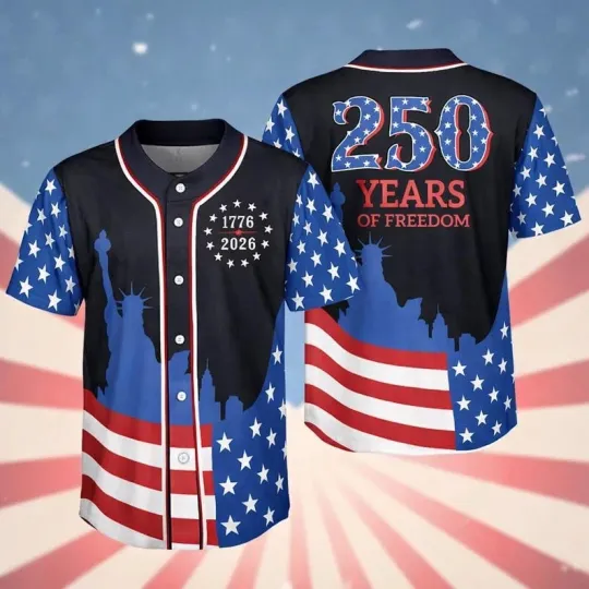 Discover America 250th Anniversary Of Freedom 1776-2026 Patriotic Baseball Jersey Shirt