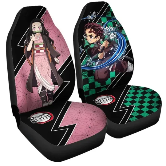 Discover tanjiror & neko Car Seat Covers – Custom demon Anime Vehicle Accessories