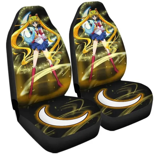 Discover Moon Car Seat Covers – Custom Magical Girl Anime Car Interior Accessories