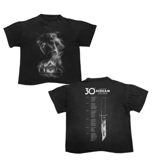 Discover Scream 7 Movie 2026 - 30th Anniversary Kill Tour Black T-Shirt