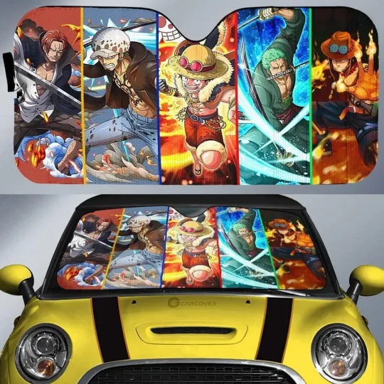 Discover One Piece Car Sunshade Anime Car Accessories