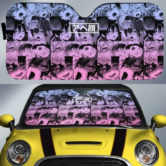Discover Ahegao Yaoi Car Sunshade - Custom Anime Windshield Shade & Interior Accessories