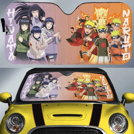 Narutoo and Hinata Car Sunshade, Anime Car Accessories