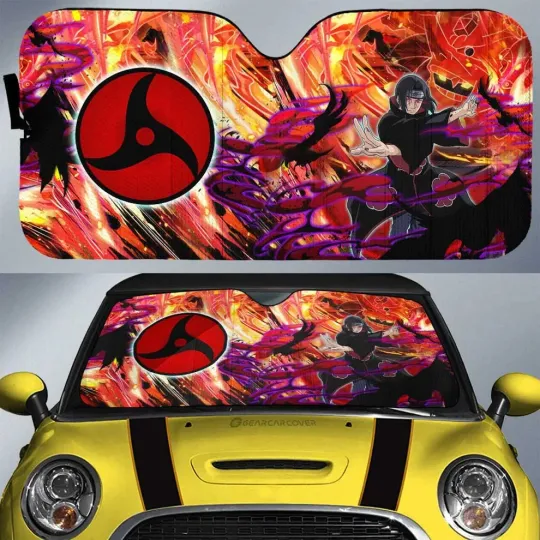 Itachi Car Sunshade - Custom Sharingan Eye Anime Accessories for Narutoo Fans