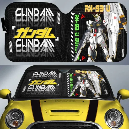 Discover RX-93 Gundam Car Sunshade, Gundam Anime Interior Accessories