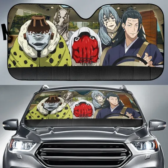 Discover Mahito Jogo Car Sunshade - Jujutsu Anime Auto Accessory