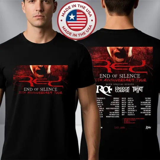 Discover Red Band End Of Silence 20th Anniversary Tour 2026 Schedule Tour Dates T-Shirt