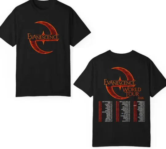 Discover Evanescencee Tour 2026 Rock Band Concert T-Shirt Fullsize S-5Xl