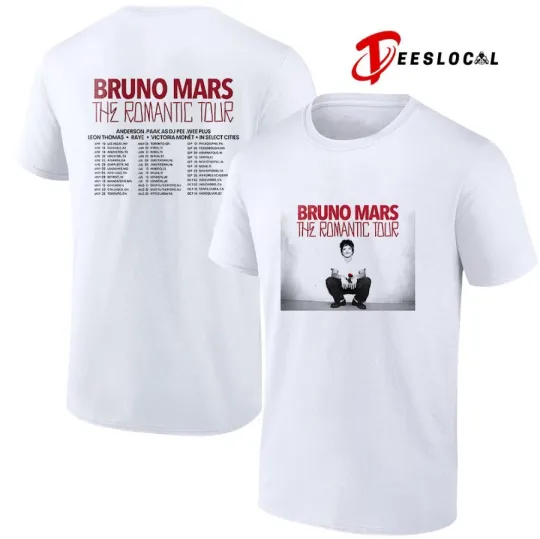 Discover Bruno Mar1 The Romantic Tour 2026 Dates Schedule Unisex T-Shirt