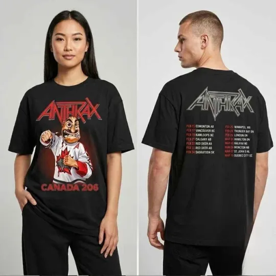 Discover Anthrax Canadian Massacre 2026 Tour Thrash Night Canada March 1 2026 T-Shirt