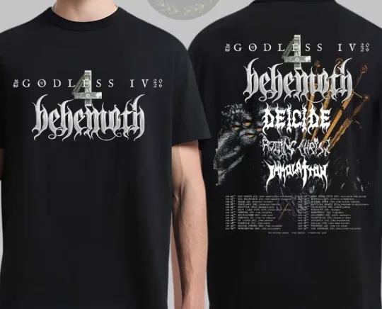 Discover Behemoth The Godless IV 2026 Tour North America City Da T-Shirt shirt