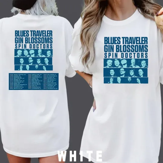 Discover Blues Traveler Gin Blossoms Spin Doctors Tour 2026 T-Shirt