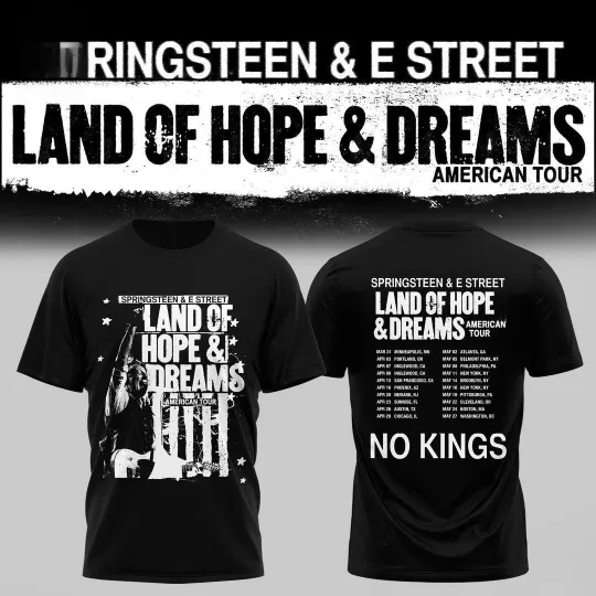 Discover Bruce Springsteen Land of Hope and Dreams American Tour 2026 T-Shirt